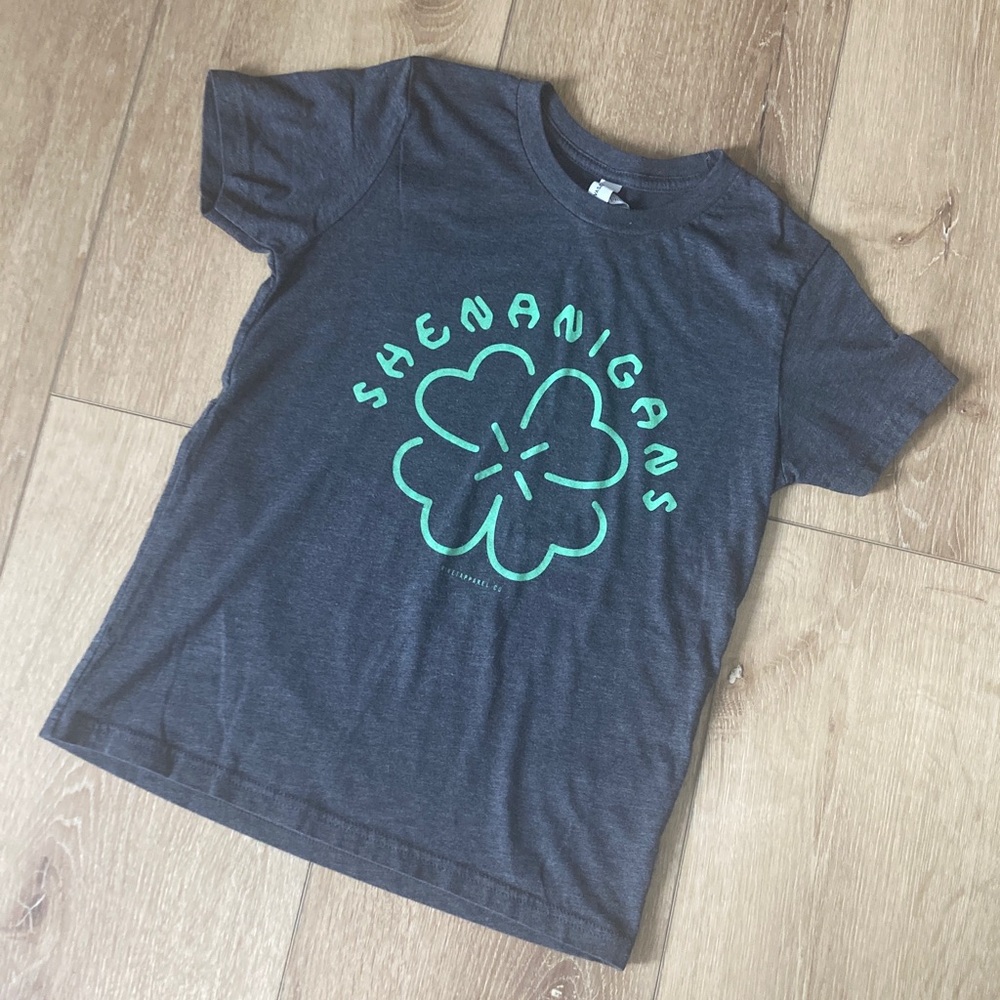 Bella Canvas kids boys girls St Patrick’s Day tee Shenanigans size M